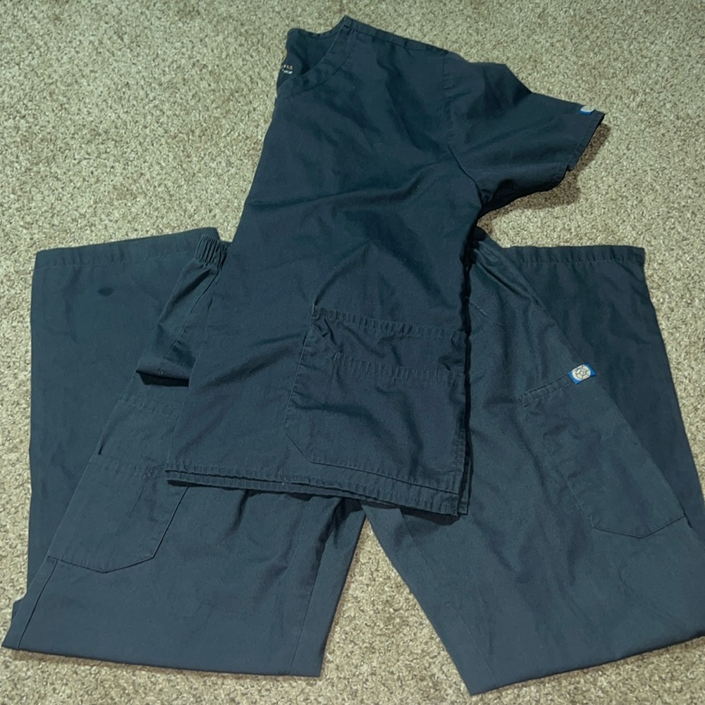 2 sets of charcoal grey scrubs
